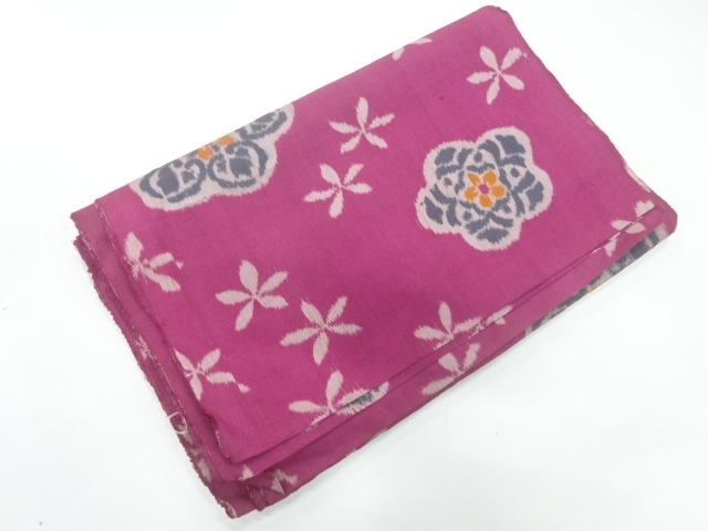 JAPANESE KIMONO / ANTIQUE BOLT FOR HAORI / SILK / MEISEN / WOVEN FLOWERS